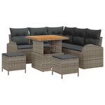 vidaXL Ensemble de canapé de jardin avec coussin 8 Pièces Gris Poly rotin