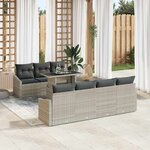vidaXL Ensemble de canapé de jardin 8 Pièces Gris clair 100 x 55 x 73 cm
