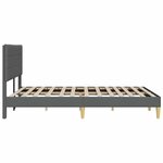 vidaXL Cadre de lit avec tête de lit Gris foncé 140 x 200 cm Tissu
