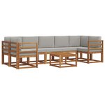 vidaXL Ensemble de canapés d'extérieur 8 pc Gris Naturel et Clair