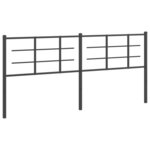 vidaXL Tête de lit métal noir 193 cm