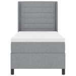 lit à ressorts vidaXL avec matelas et lumière LED gris clair 80x200 cm en tissu