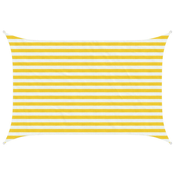 vidaXL Voile d'ombre Jaune et blanc 2 x 3 5 m HDPE