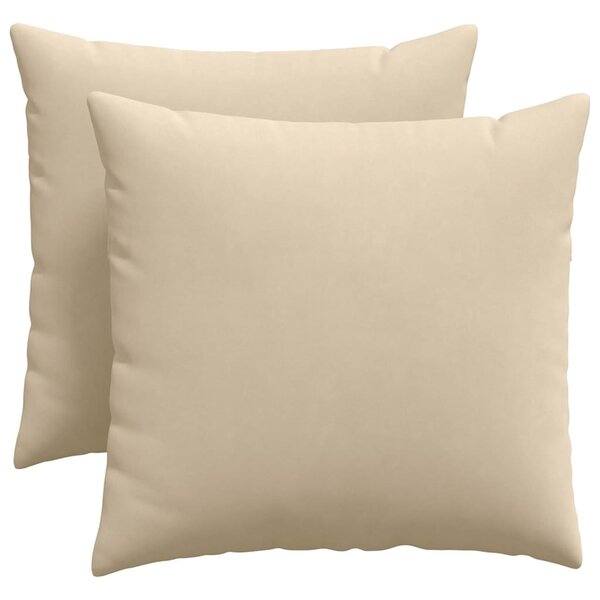 vidaXL Coussins de canapé 2 pc tissu Crème 50 x 50 cm