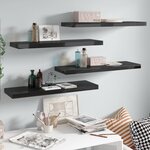 vidaXL Étagère murale flottante 4 Pièces Noir brillant 80x23 5x3 8 cm MDF