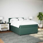 vidaXL Sommier à lattes de lit et matelas Vert foncé 140x200cm Velours