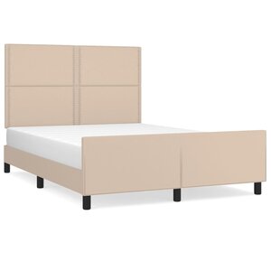 vidaXL Cadre de lit sans matelas cappuccino 140x190 cm similicuir