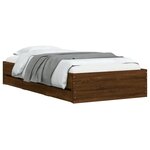 vidaXL Cadre de lit avec tiroirs sans matelas chêne marron 90x190 cm