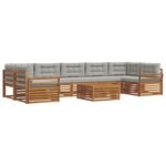 vidaXL Ensemble de canapés d'extérieur 8 pc Gris Naturel et Clair