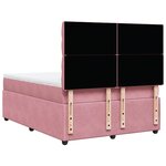 vidaXL Sommier à lattes de lit avec matelas Rose 140x190 cm Velours