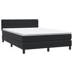 vidaXL Sommier à lattes de lit avec matelas et LED noir 160x210 cm velours