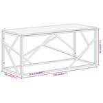 vidaXL Table basse argenté inox et bois de mélèze massif