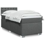 vidaXL Sommier à lattes de lit avec matelas Gris foncé 100x200cm Tissu