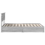 vidaXL Lit de Rangement Gris Sonoma 120 x 190 cm Bois d'ingénierie
