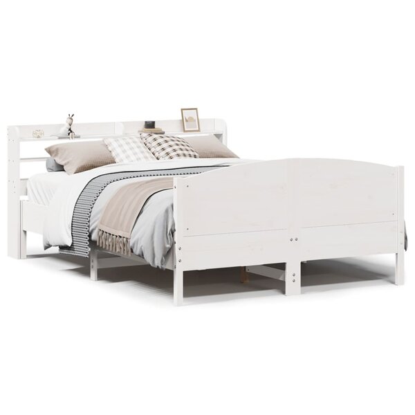 vidaXL Cadre de lit sans matelas blanc 120x200 cm bois de pin massif