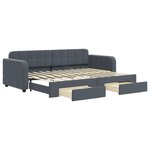 vidaXL Lit de jour avec gigogne et tiroirs sans matelas 80x200 cm