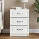 vidaXL Cabinet de chevet Blanc 43 x 41 x 63 5 cm Bois d'ingénierie