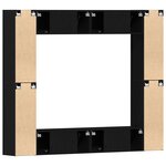 vidaXL Ensemble de meuble TV 8 pièces - Accroché au mur  Chêne noir  Bois aggloméré
