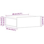 vidaXL Tables de chevet flottantes 2 Pièces Noir 40x30x15 cm