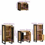vidaXL Ensemble de mobilier de salle de bain avec étagère avec stockage avec porte 4 Pièces