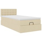 vidaXL Cadre de lit ottoman avec matelas crème 80x200 cm tissu