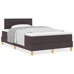 vidaXL Lit boxspring avec matelas Marron foncé 120 x 200 cm tissu