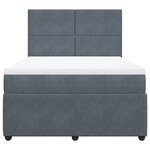 vidaXL Sommier à lattes de lit et matelas Gris foncé 140x190cm Velours