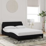 vidaXL Cadre de lit Dover noir 140x200 cm velours