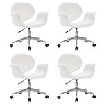 vidaXL Chaises pivotantes à manger lot de 4 blanc similicuir