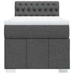 vidaXL Sommier à lattes de lit avec matelas Gris foncé 90x200 cm Tissu