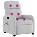 vidaXL Fauteuil de massage inclinable gris nuage tissu