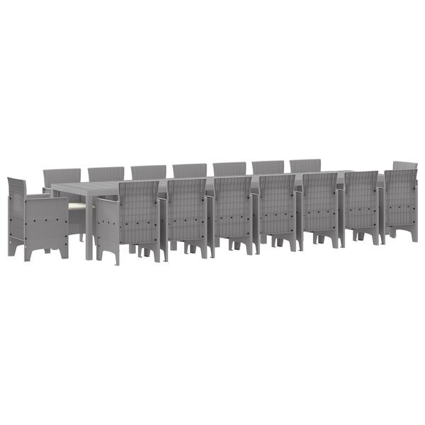 vidaXL Ensemble de salle à manger pour jardin 17 Pièces Gris clair
