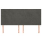vidaXL Tête de lit Gris foncé 160 x 5 x 118/128 cm Velours