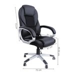 Fauteuil de bureau chaise siège noir ergonomique classique 150 kg max 0512009