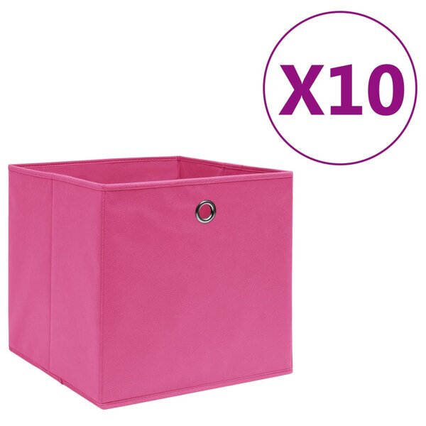 vidaXL Boîtes de rangement 10 Pièces Tissu intissé 28x28x28 cm Rose