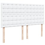 vidaXL Sommier à lattes de lit avec matelas Blanc 180x200cm Similicuir