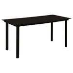 vidaXL Mobilier à dîner de jardin 5 Pièces Noir Rotin PVC