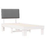 vidaXL Cadre de lit avec tête de lit rembourrée Gris clair 80 x 200 cm