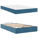 vidaXL Cadre de lit avec matelas Bleu 120 x 190 cm Velours