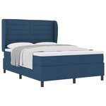 vidaXL Lit à ressorts avec matelas Bleu 140 x 190 cm tissu