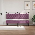 vidaXL Tête de lit suspendue Pourpre Velours
