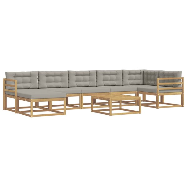vidaXL Ensemble de canapés d'extérieur 8 pc Blanc et gris clair