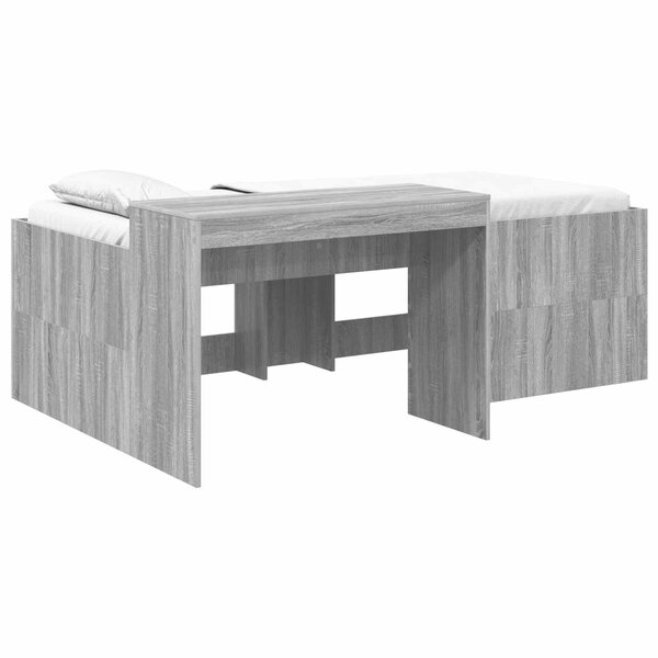 vidaXL Lit haut pour enfants avec bureau Sonoma gris 98 5 x 200 cm