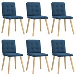 vidaXL Chaises à manger lot de 6 bleu tissu