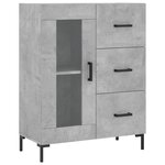 vidaXL Buffet haut Gris béton 69 5x34x180 cm Bois d'ingénierie