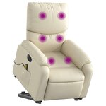 vidaXL Fauteuil inclinable de massage électrique crème similicuir