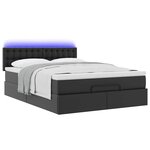 vidaXL Lit ottoman avec matelas & LED Noir 140x190cm similicuir