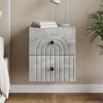 vidaXL Cabinet de chevet mural Gris béton 33 x 34 5 x 40 cm