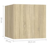 vidaXL Tables de chevet 2Pièces Chêne sonoma 30 5x30x30cm Bois ingénierie