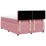 vidaXL Sommier à lattes de lit avec matelas Rose 140x190 cm Velours